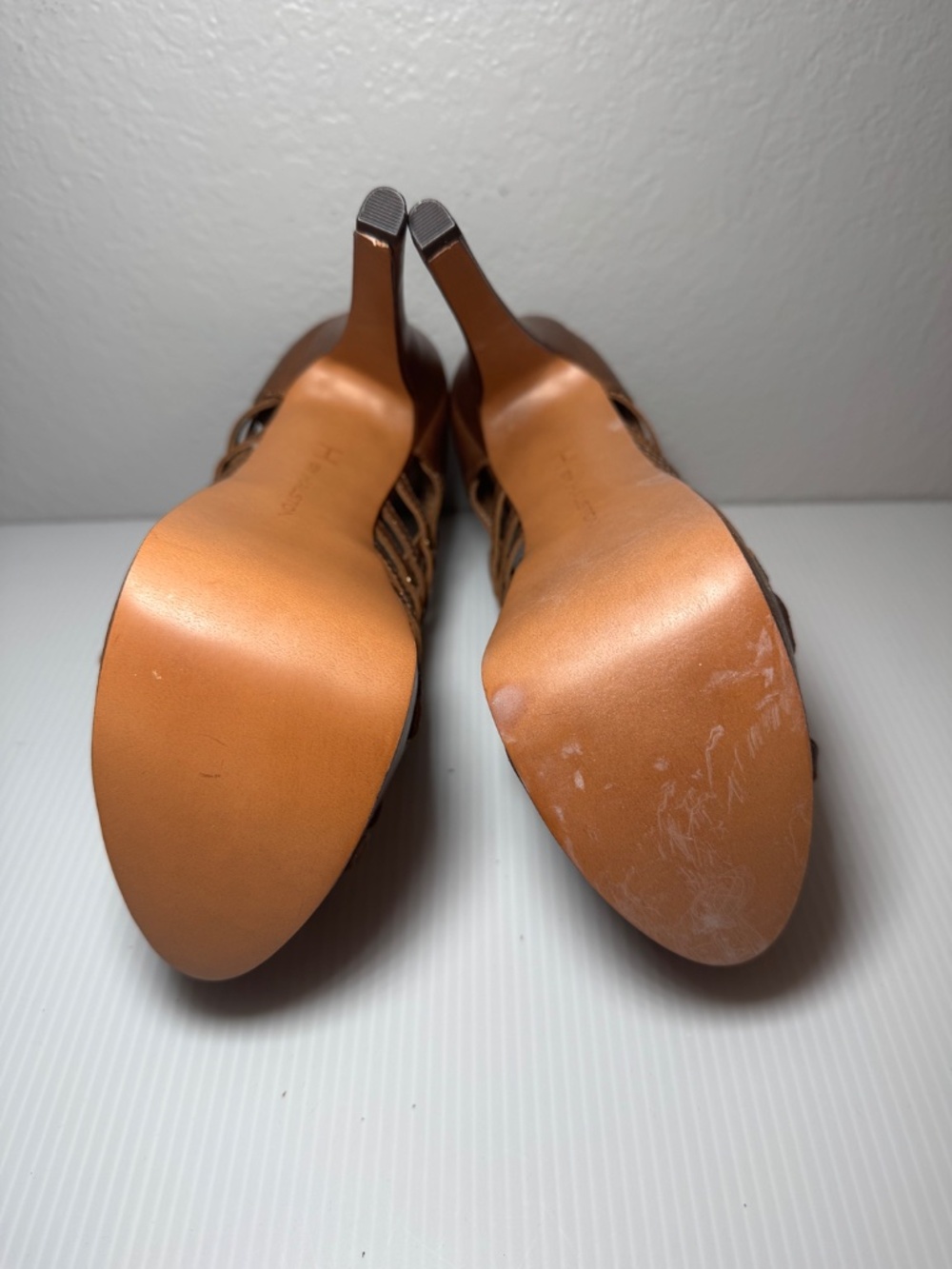 Kelsey Tan Studded Woven Platform Heels - Picture 7 of 10